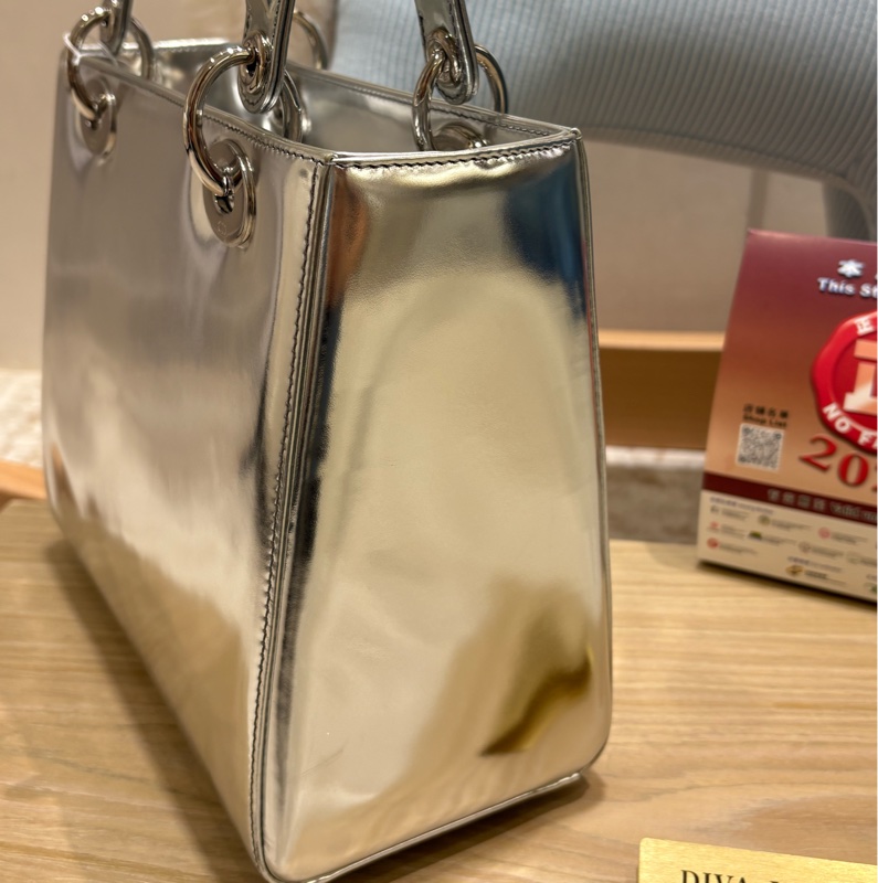 Lady Dior Sliver皮革 二手-9