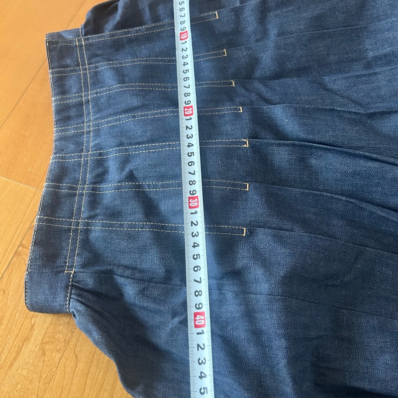 Dior 牛仔褶襉不對稱超長半截裙-7