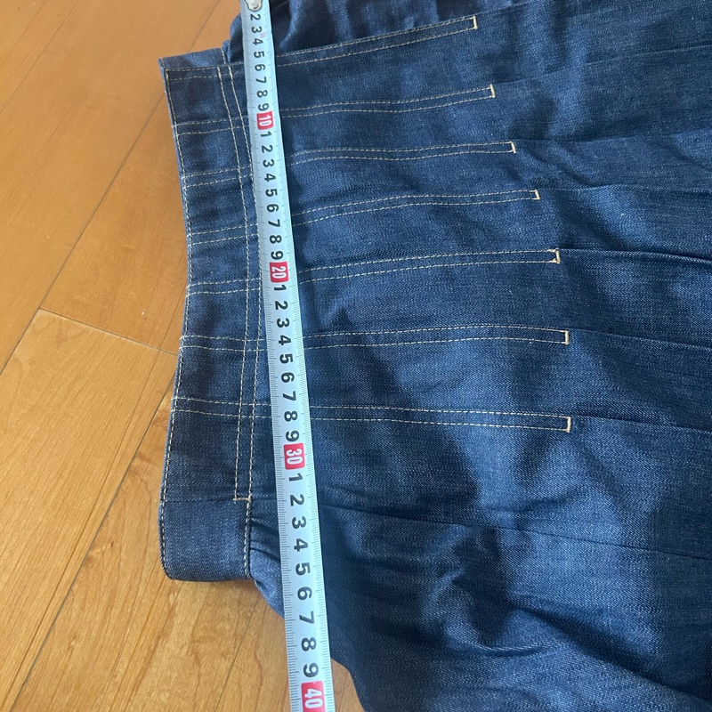 Dior 牛仔褶襉不對稱超長半截裙-8