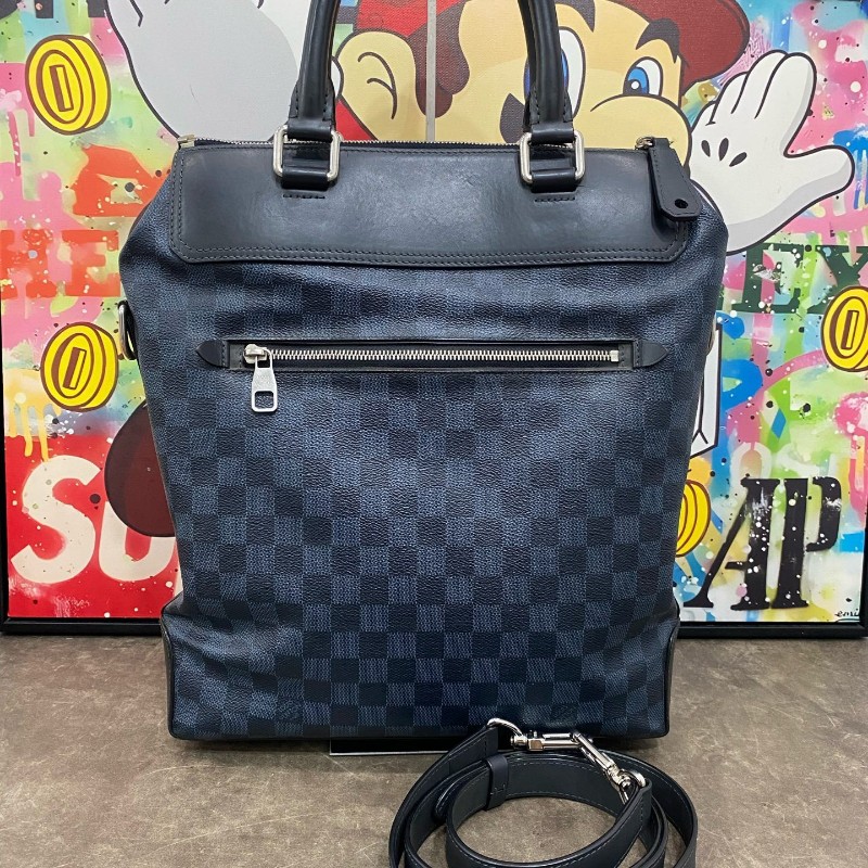 LV 男士棋盤格手提包肩背包-1