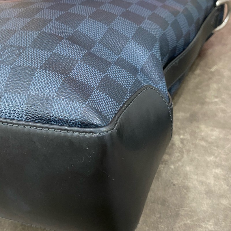 LV 男士棋盤格手提包肩背包-12