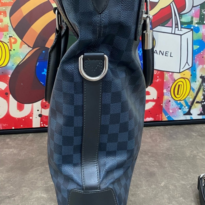 LV 男士棋盤格手提包肩背包-16