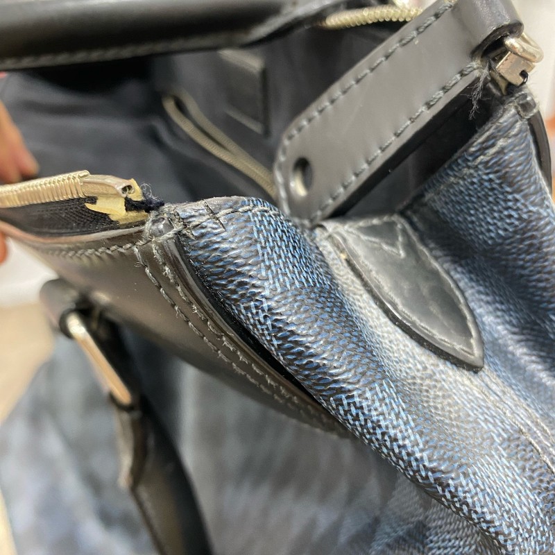 LV 男士棋盤格手提包肩背包-25