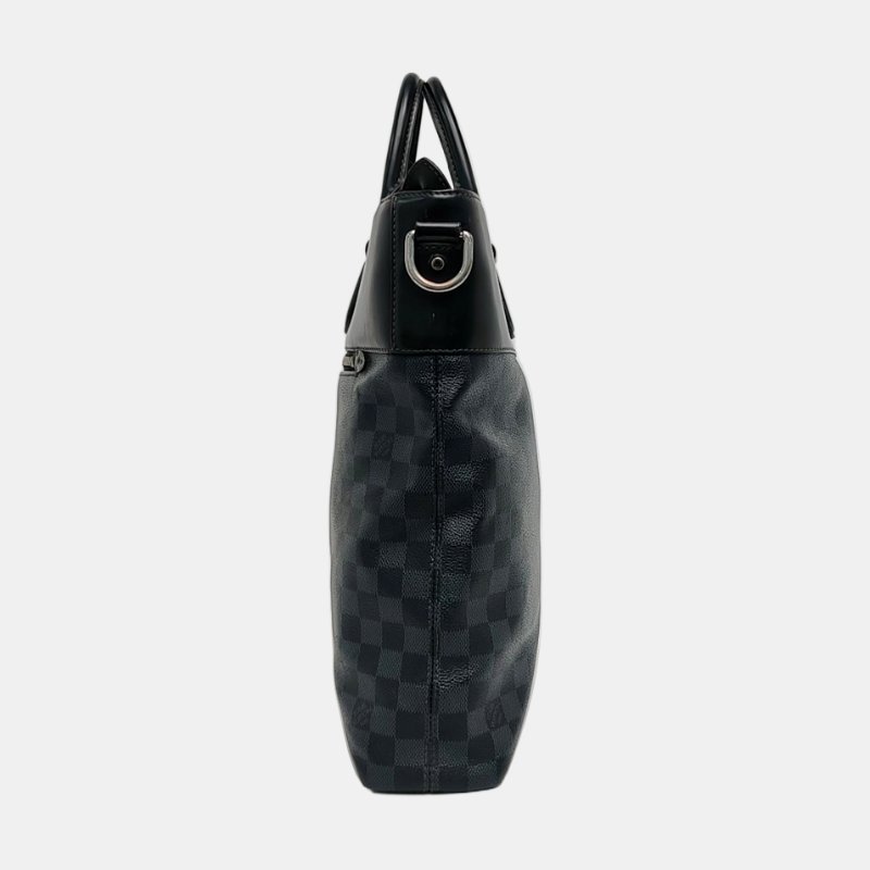 LOUIS VUITTON EXPLORER 藍色塗層帆布棋盤格單肩包手提包斜背包 銀色五金 可拆卸肩帶-1