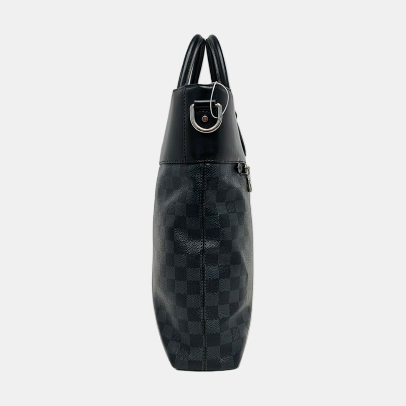 LOUIS VUITTON EXPLORER 藍色塗層帆布棋盤格單肩包手提包斜背包 銀色五金 可拆卸肩帶-2