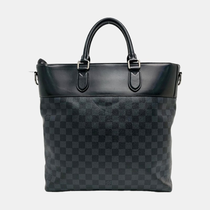 LOUIS VUITTON EXPLORER 藍色塗層帆布棋盤格單肩包手提包斜背包 銀色五金 可拆卸肩帶-3