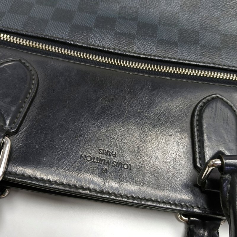 LOUIS VUITTON EXPLORER 藍色塗層帆布棋盤格單肩包手提包斜背包 銀色五金 可拆卸肩帶-7