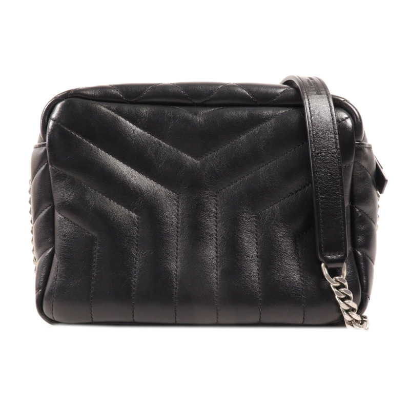 SAINT LAURENT 牛皮皮革Loulou Bag銀扣肩背袋-0