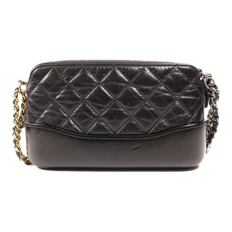 CHANEL 羊皮皮革Gabrielle WOC鏈帶肩背袋-1