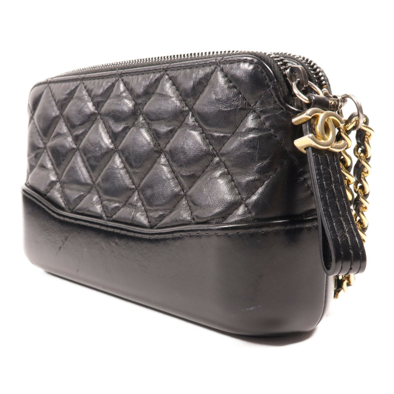 CHANEL 羊皮皮革Gabrielle WOC鏈帶肩背袋-2