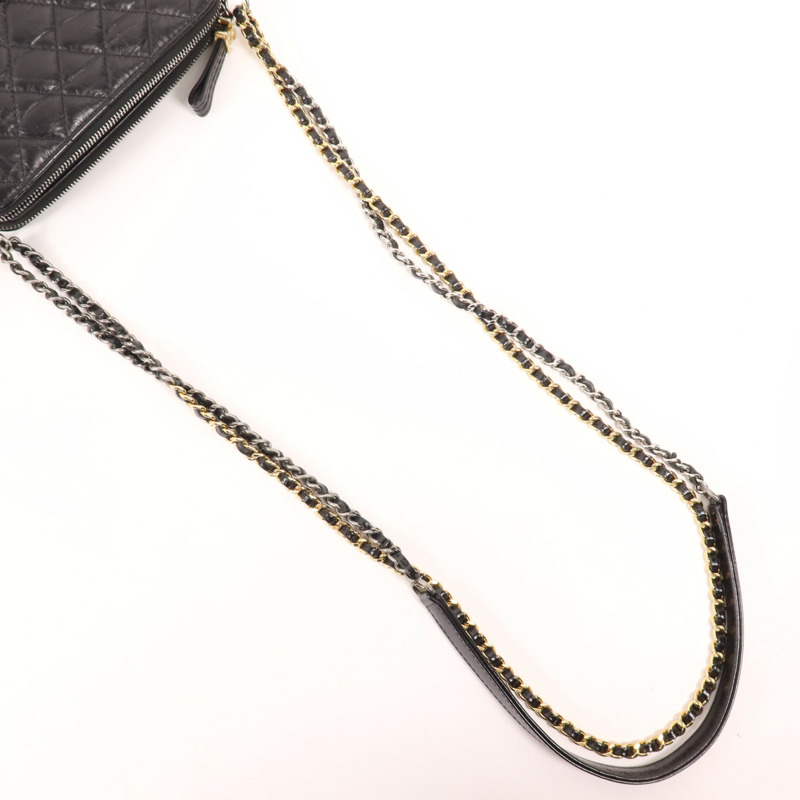 CHANEL 羊皮皮革Gabrielle WOC鏈帶肩背袋-9