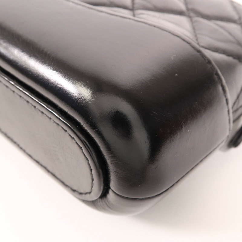 CHANEL 羊皮皮革Gabrielle WOC鏈帶肩背袋-11