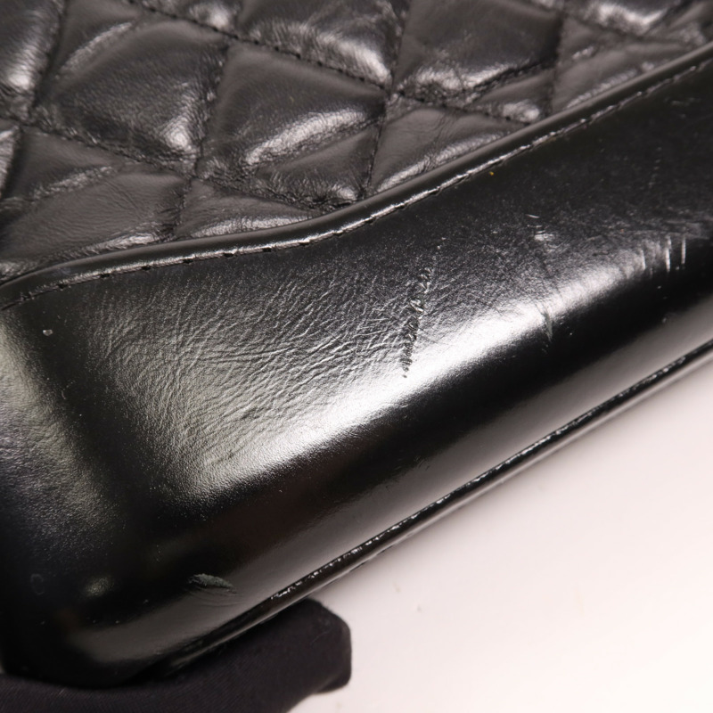 CHANEL 羊皮皮革Gabrielle WOC鏈帶肩背袋-15