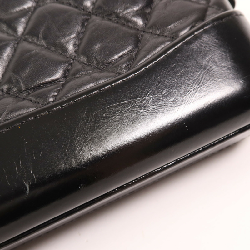 CHANEL 羊皮皮革Gabrielle WOC鏈帶肩背袋-16