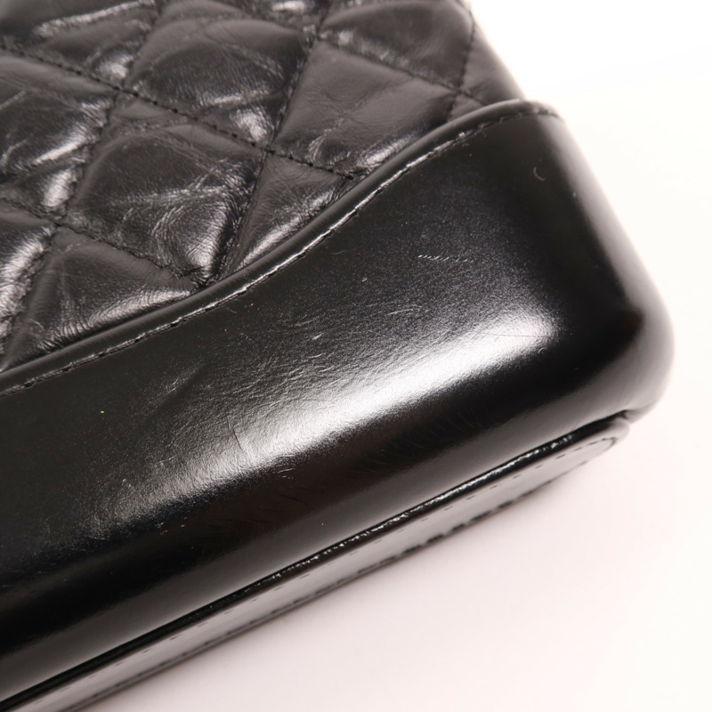 CHANEL 羊皮皮革Gabrielle WOC鏈帶肩背袋-17