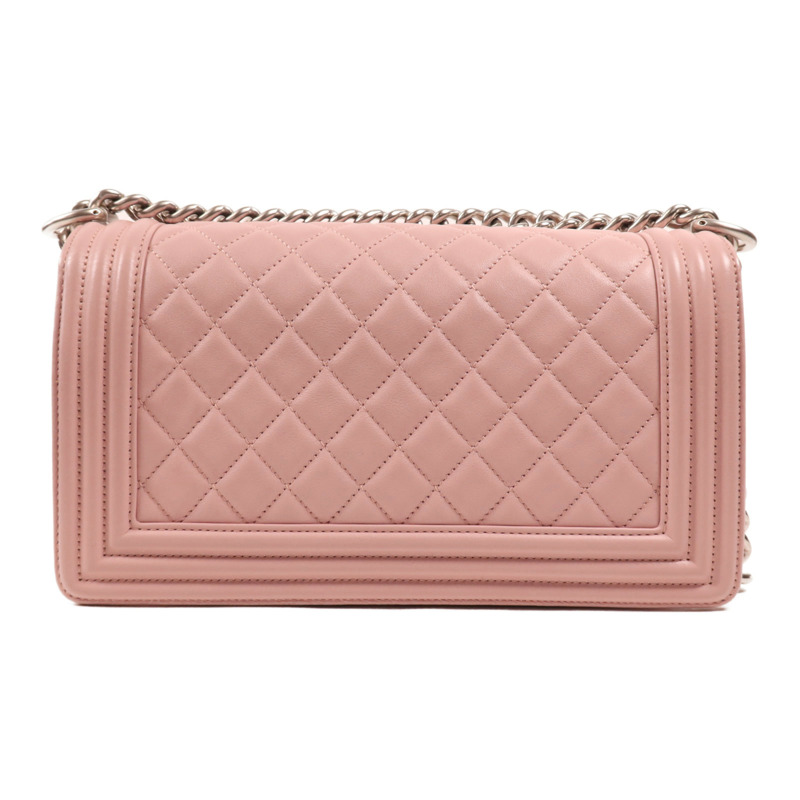 CHANEL 羊皮皮革Boy 25銀扣肩背袋-1