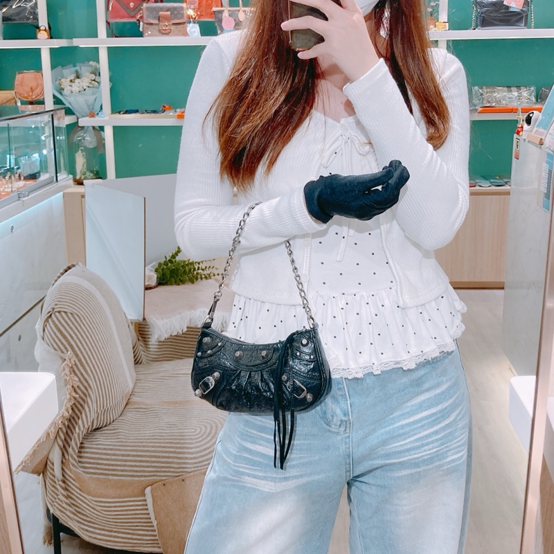 TW4508 BALENCIAGA巴黎世家迷你腋下兩用包包LE CAGOLE MINI BAG WITH CHAIN LAMBSKIN-1