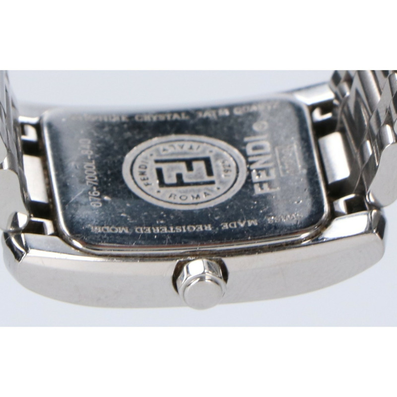 FENDI 076-7000L-840 Classico 方形石英腕錶,銀色,女款-5