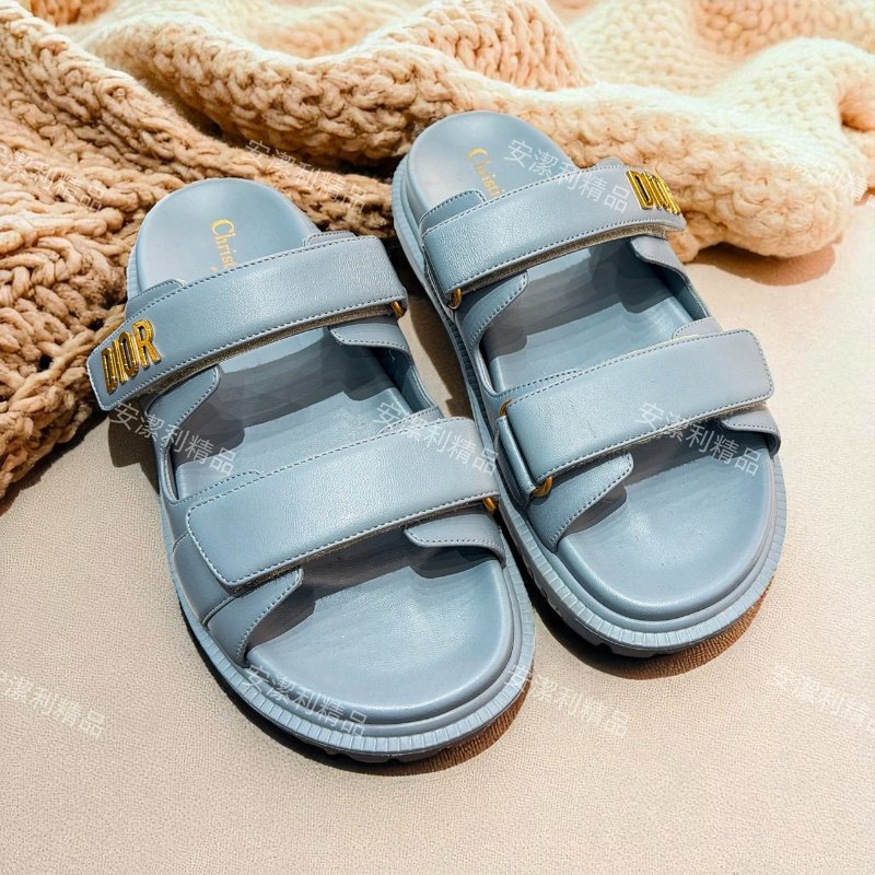 莉亞精品♡Dior 魔鬼粘涼拖鞋 尺碼38.5 九新美鞋-0