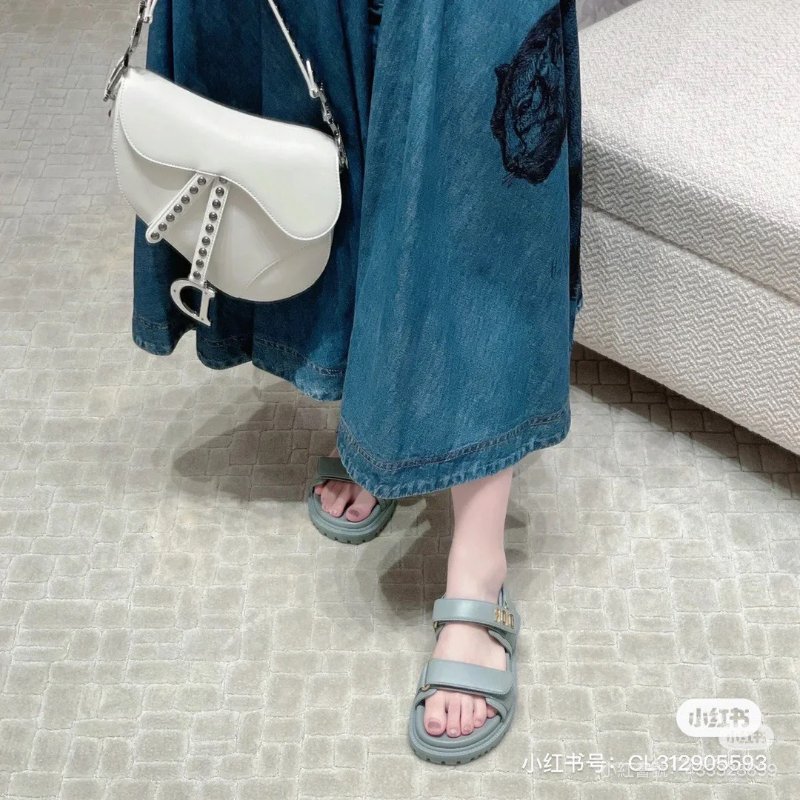 莉亞精品♡Dior 魔鬼粘涼拖鞋 尺碼38.5 九新美鞋-3