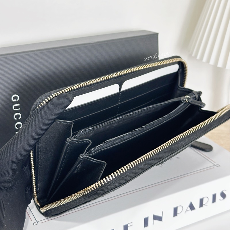 Gucci 經典 浮雕 拉鏈長夾-4