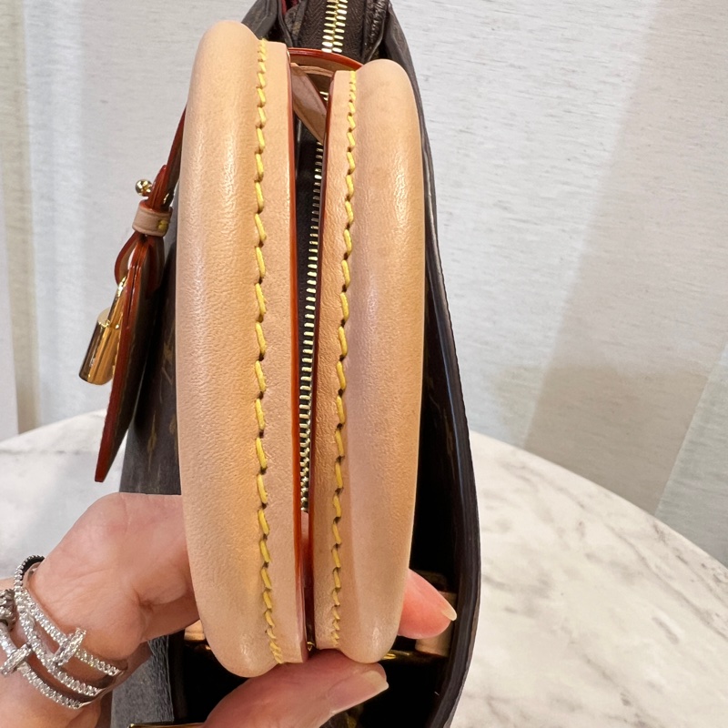 LV 原花 Petit Palais金釦手提斜背包-9