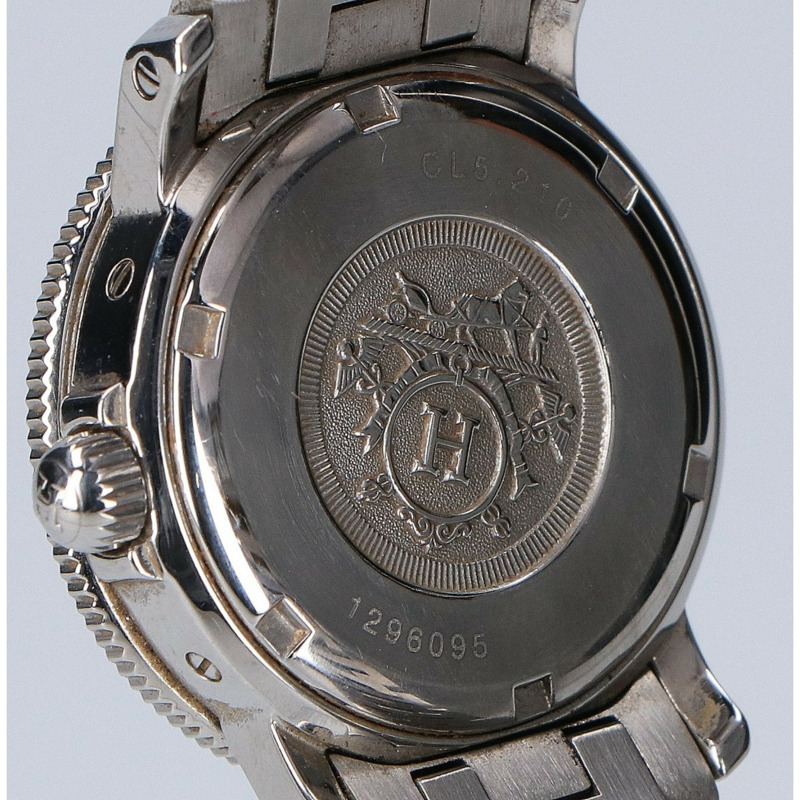 愛馬仕 CL5 210 Clipper 潛水錶，不鏽鋼錶殼，海軍藍錶盤，石英機芯，銀色/海軍藍，女士款-5