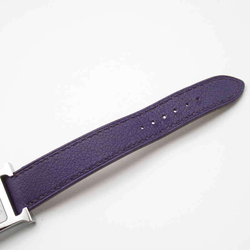 【再降價】銀色 精鋼 Heure H 紫色錶帶 石英 手錶 HH1.210【HERMES 愛馬仕】 HH1.210-14