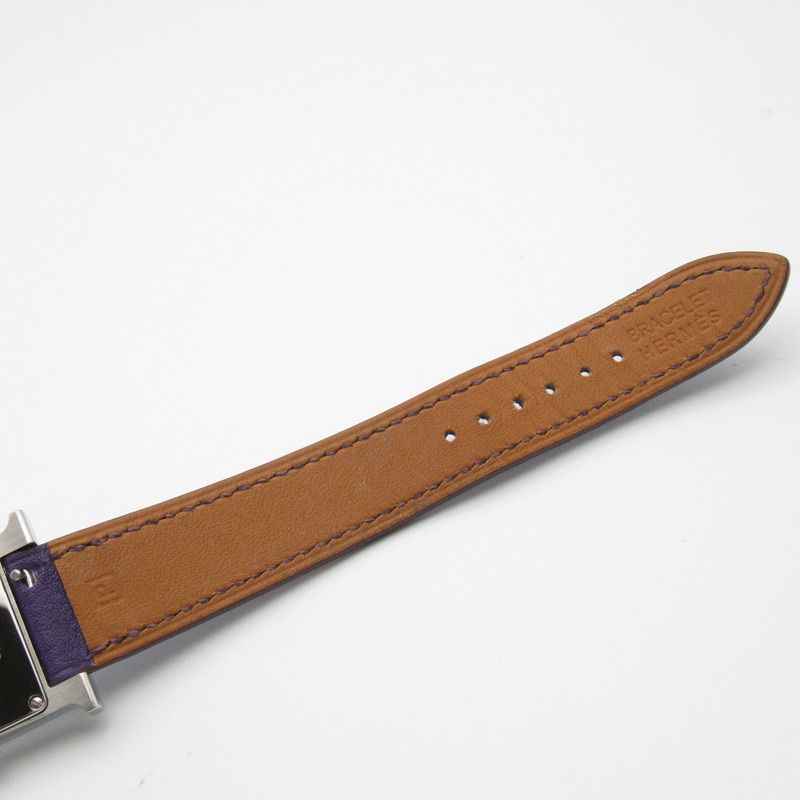 【再降價】銀色 精鋼 Heure H 紫色錶帶 石英 手錶 HH1.210【HERMES 愛馬仕】 HH1.210-15