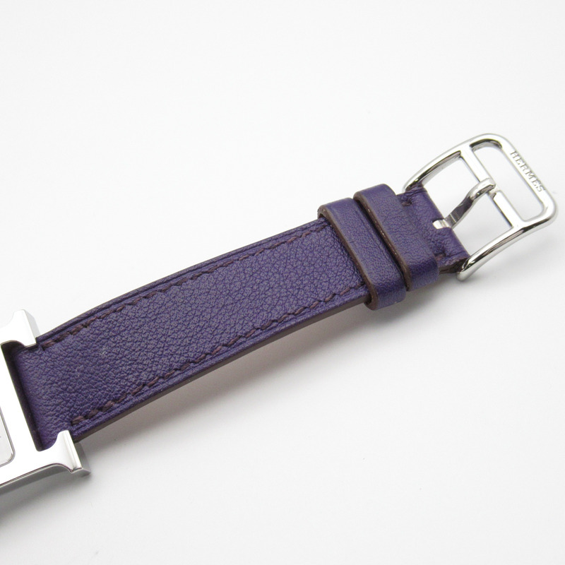 【再降價】銀色 精鋼 Heure H 紫色錶帶 石英 手錶 HH1.210【HERMES 愛馬仕】 HH1.210-16