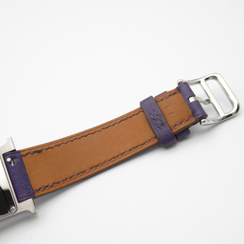 【再降價】銀色 精鋼 Heure H 紫色錶帶 石英 手錶 HH1.210【HERMES 愛馬仕】 HH1.210-17