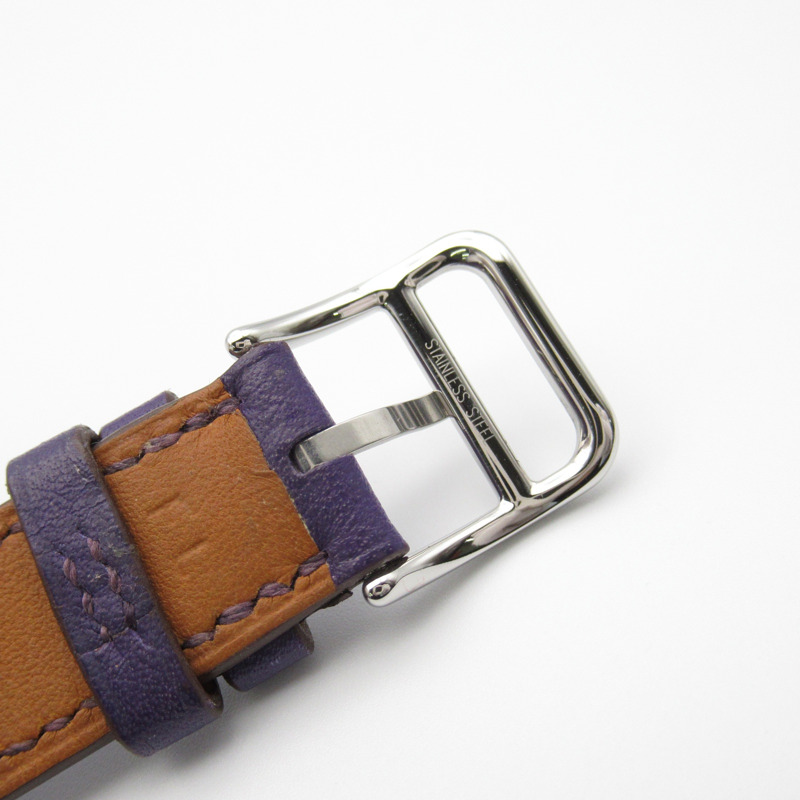 【再降價】銀色 精鋼 Heure H 紫色錶帶 石英 手錶 HH1.210【HERMES 愛馬仕】 HH1.210-19