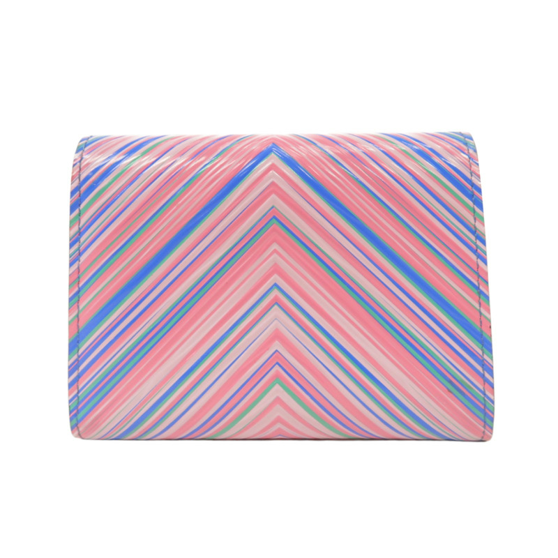 粉紅色藍色 Epi 水波紋 Victorine 扣式短夾 M62476-1