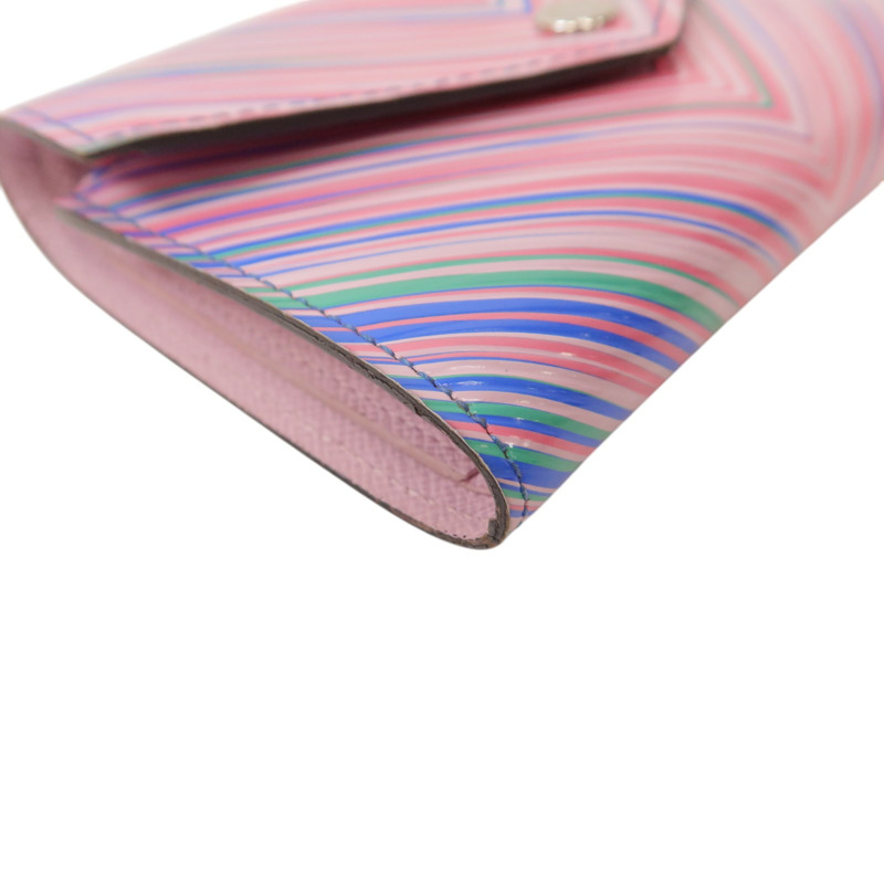 粉紅色藍色 Epi 水波紋 Victorine 扣式短夾 M62476-7