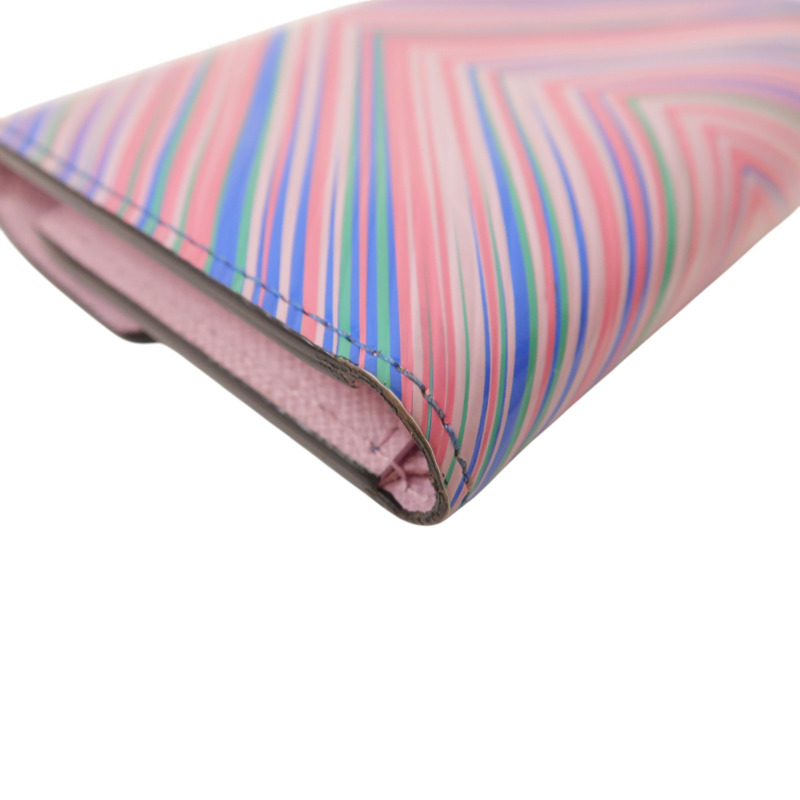 粉紅色藍色 Epi 水波紋 Victorine 扣式短夾 M62476-9