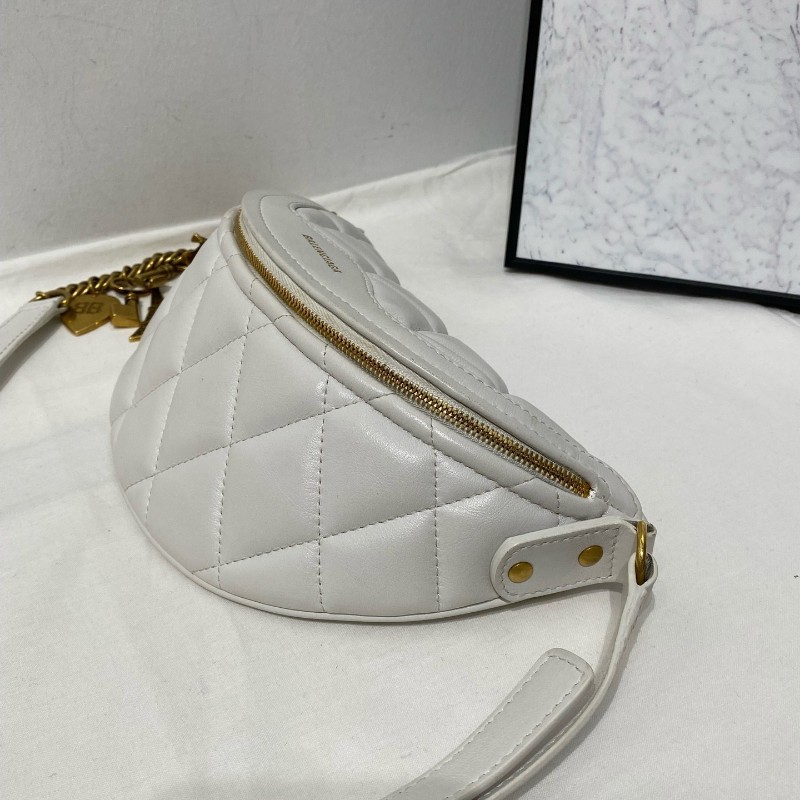 Balenciaga 菱格腰包 艾菲爾鐵塔裝飾鏈條 肩背包手提包斜背包-2