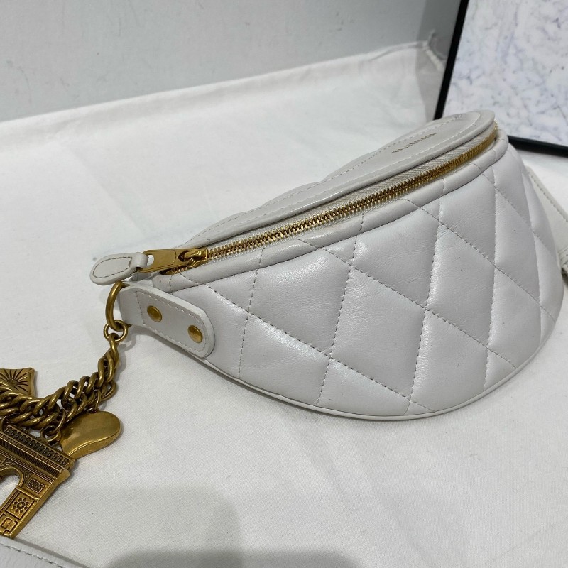 Balenciaga 菱格腰包 艾菲爾鐵塔裝飾鏈條 肩背包手提包斜背包-3