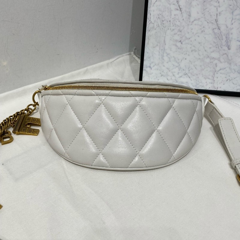 Balenciaga 菱格腰包 艾菲爾鐵塔裝飾鏈條 肩背包手提包斜背包-4