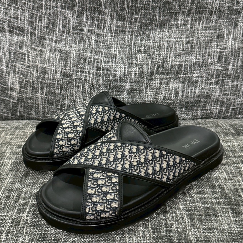 DIOR老花交叉拖鞋-0