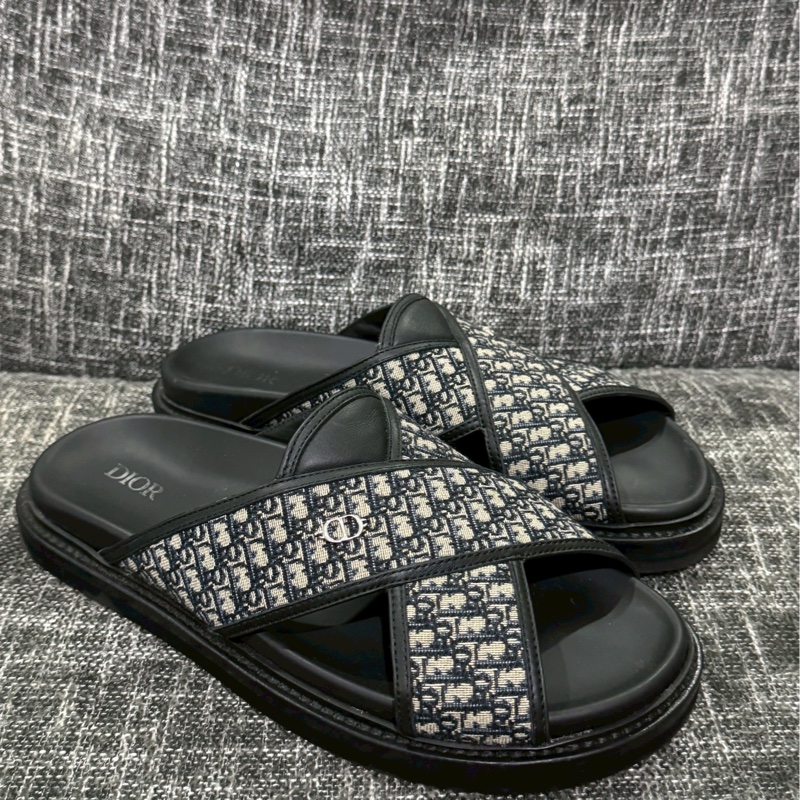 DIOR老花交叉拖鞋-1
