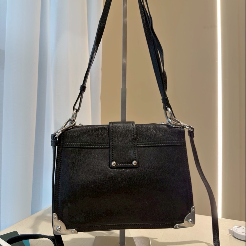 PRADA Cahier黑銀復古宮廷軟盒子包-4