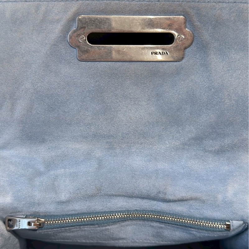 PRADA Cahier黑銀復古宮廷軟盒子包-27