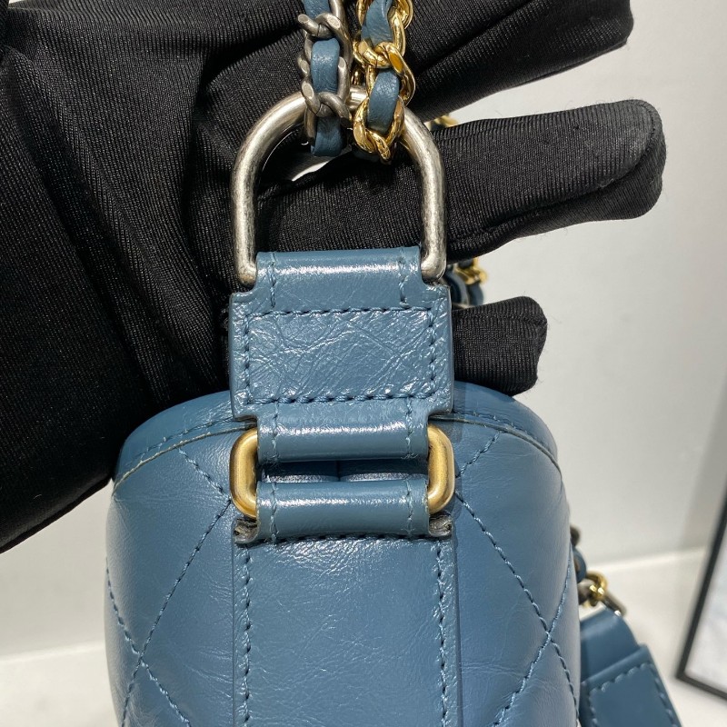 Chanel Gabriellle 流浪包 小號 霧霾藍 肩背包-11