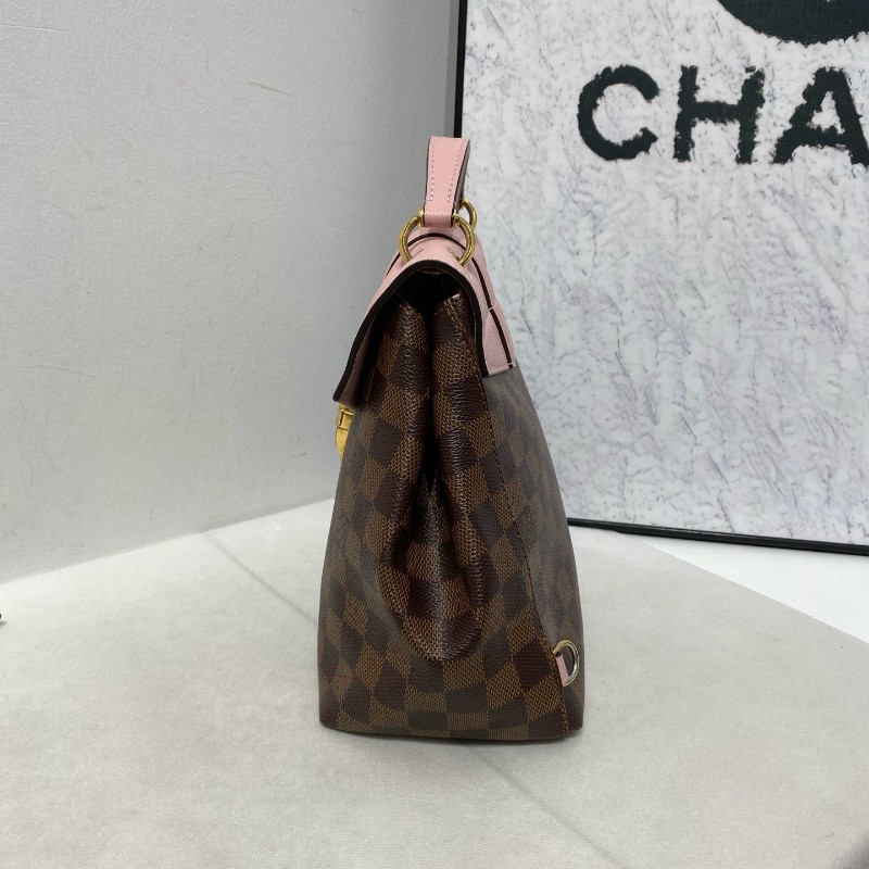 LV 路易威登 clapton 粉色拼棋盤格後背包-2