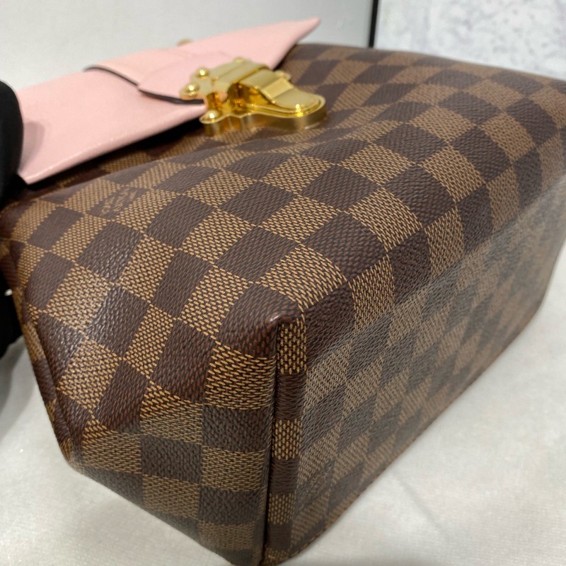 LV 路易威登 clapton 粉色拼棋盤格後背包-7