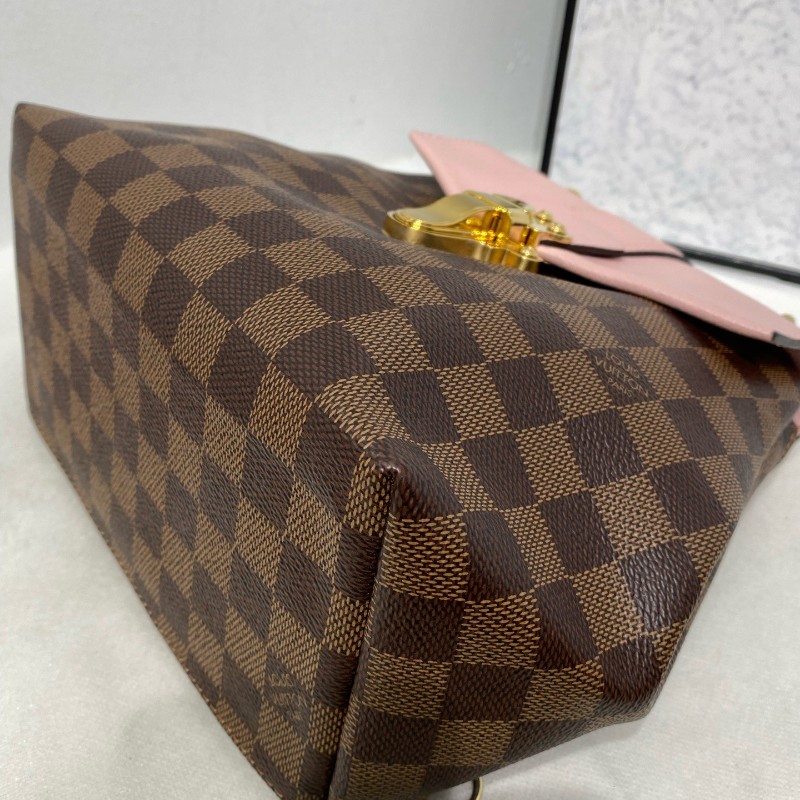 LV 路易威登 clapton 粉色拼棋盤格後背包-8