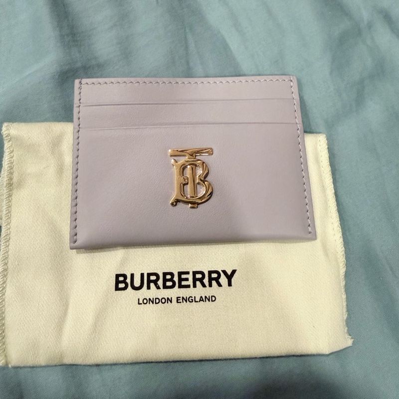 全新 Burberry TB Logo 卡夾／名片夾淡紫灰）-0