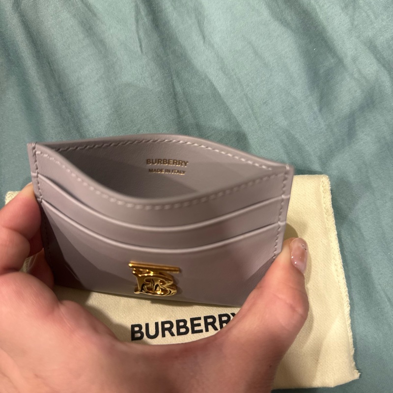 全新 Burberry TB Logo 卡夾／名片夾淡紫灰）-9