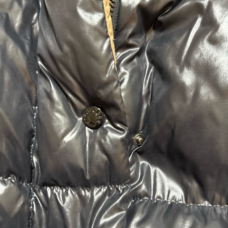 Moncler luzule連帽羽絨背心 尺寸2 黑色內𥚃棕色-11