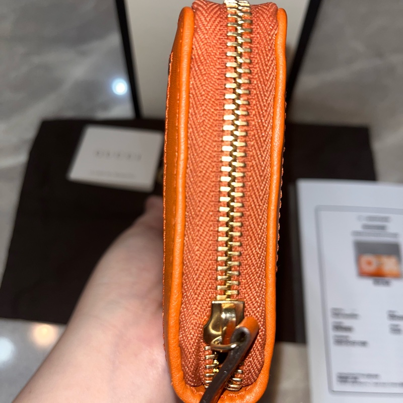 Gucci 拉鍊長夾大雙G 牛皮 盒及防塵套-7